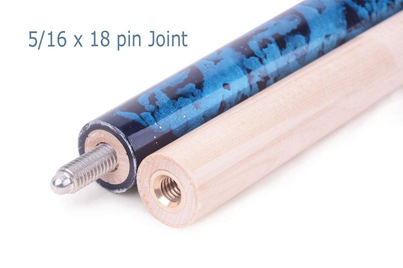 AB Earth 58 inch Hand-Painted Series 2-Piece Billaird Pool Cue Stick with Irish Linen Wrap (Blue, 21oz) - Image 5